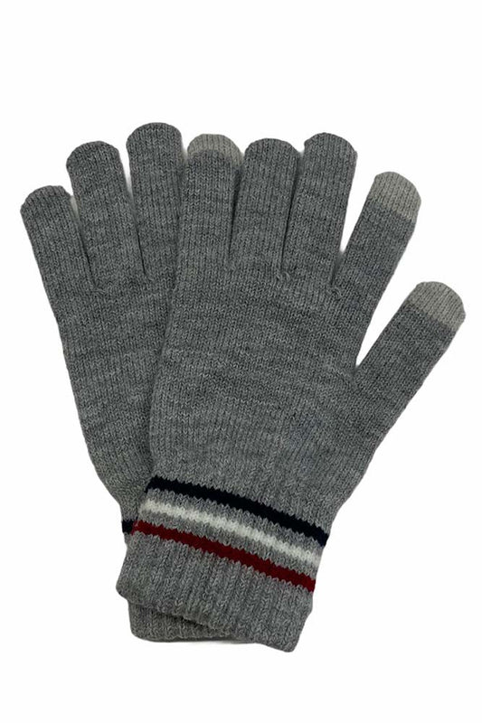 Stripe Knit Touch Gloves