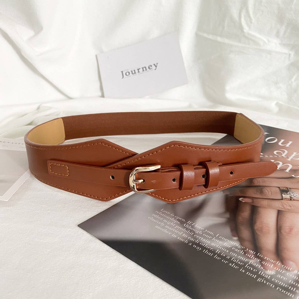 HIGHLY ELASTIC WIDE-BRIMMED FASHIONABLE BELT