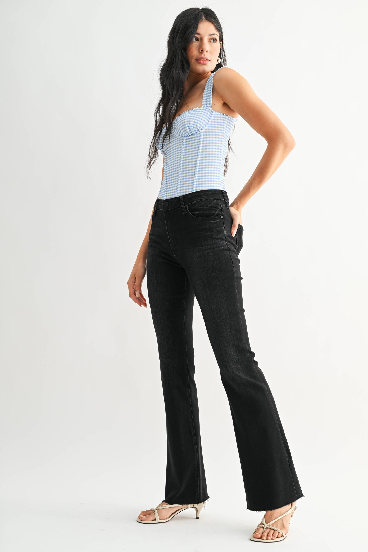 arabella scissor cut flare jeans