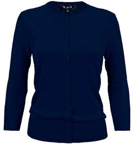 Crewneck Button Down Cardigan