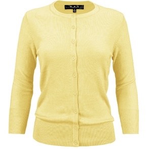 Crewneck Button Down Cardigan