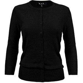 Crewneck Button Down Cardigan