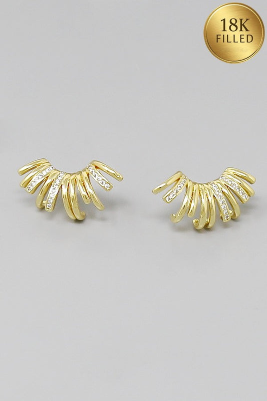 18k gold filled ear climber earrings