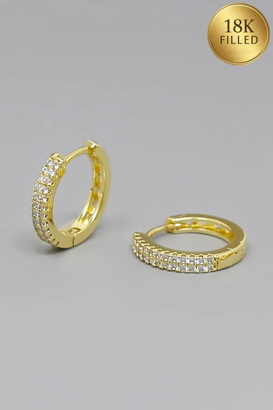 18k gold filled pave hoop earrings