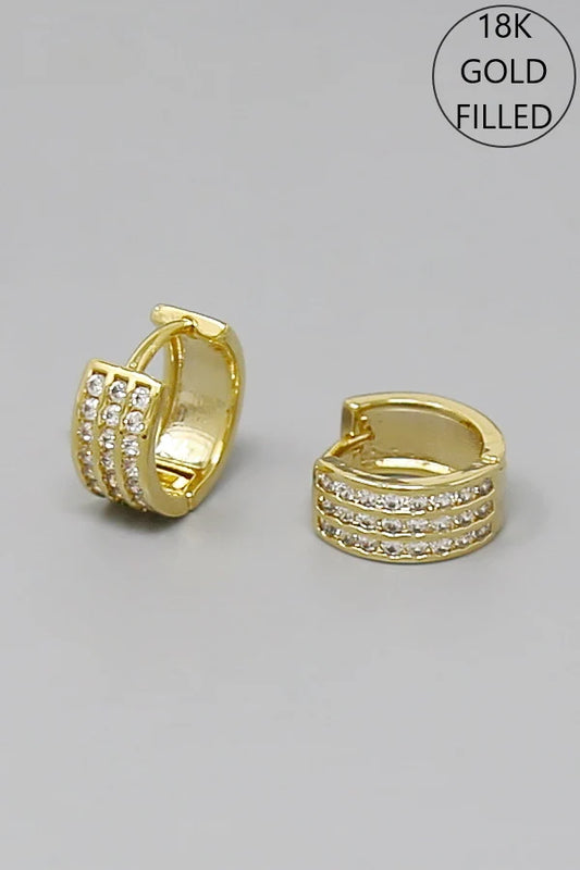Pave 18K Gold Filled Mini Hoop Earrings
