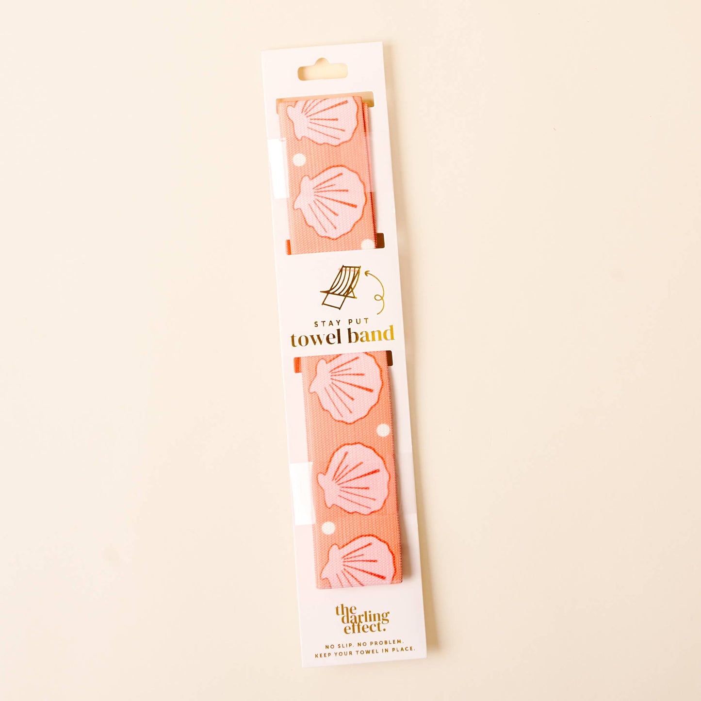 Stay-Put Towel Band-Seashells Coral