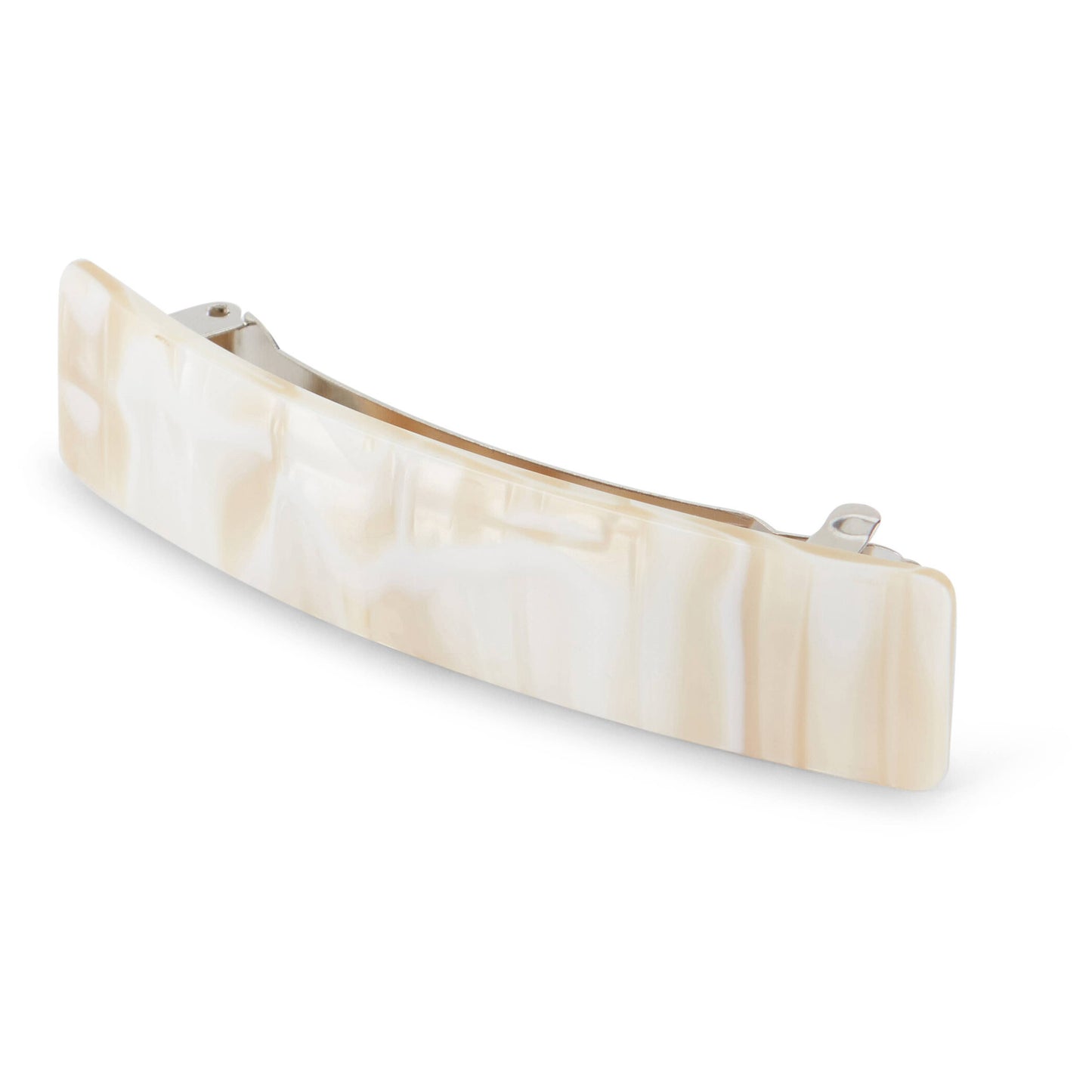 Allure Handmade in France Rectangular Barrette, Nougat