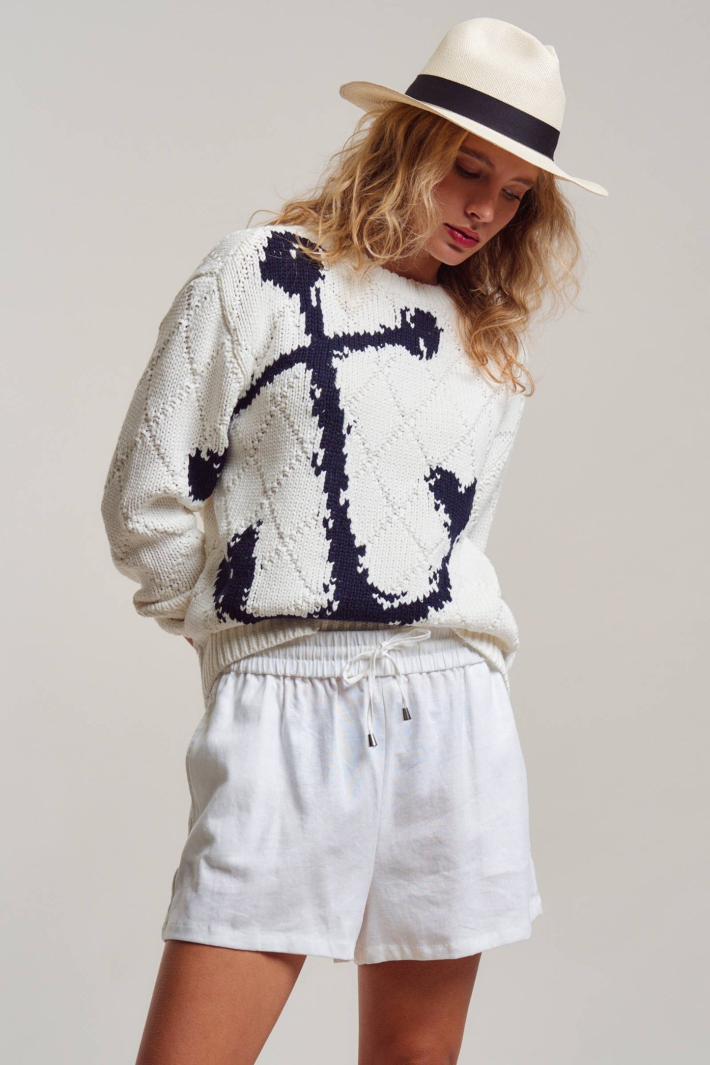 Nautical Anchor Knit Sweater