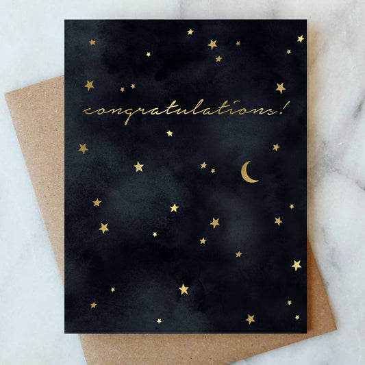 Black Sky Congrats Greeting Card