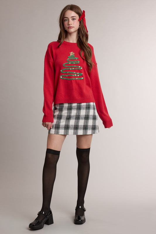 praire plaid pencil mini skirt