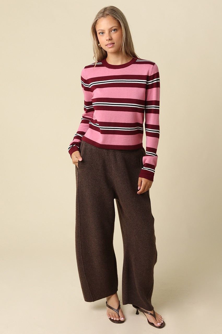 maxine stripe crop knit top