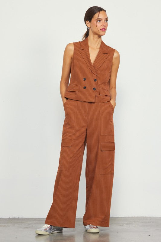 Pinstripe Double Breasted Vest