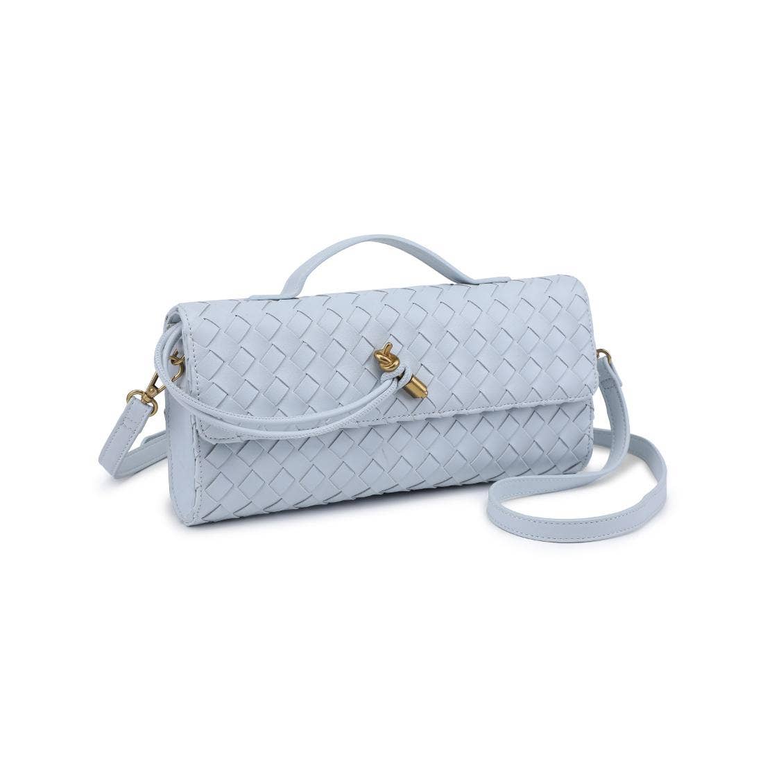 Ada Top Handle Woven East West Clutch Crossbody