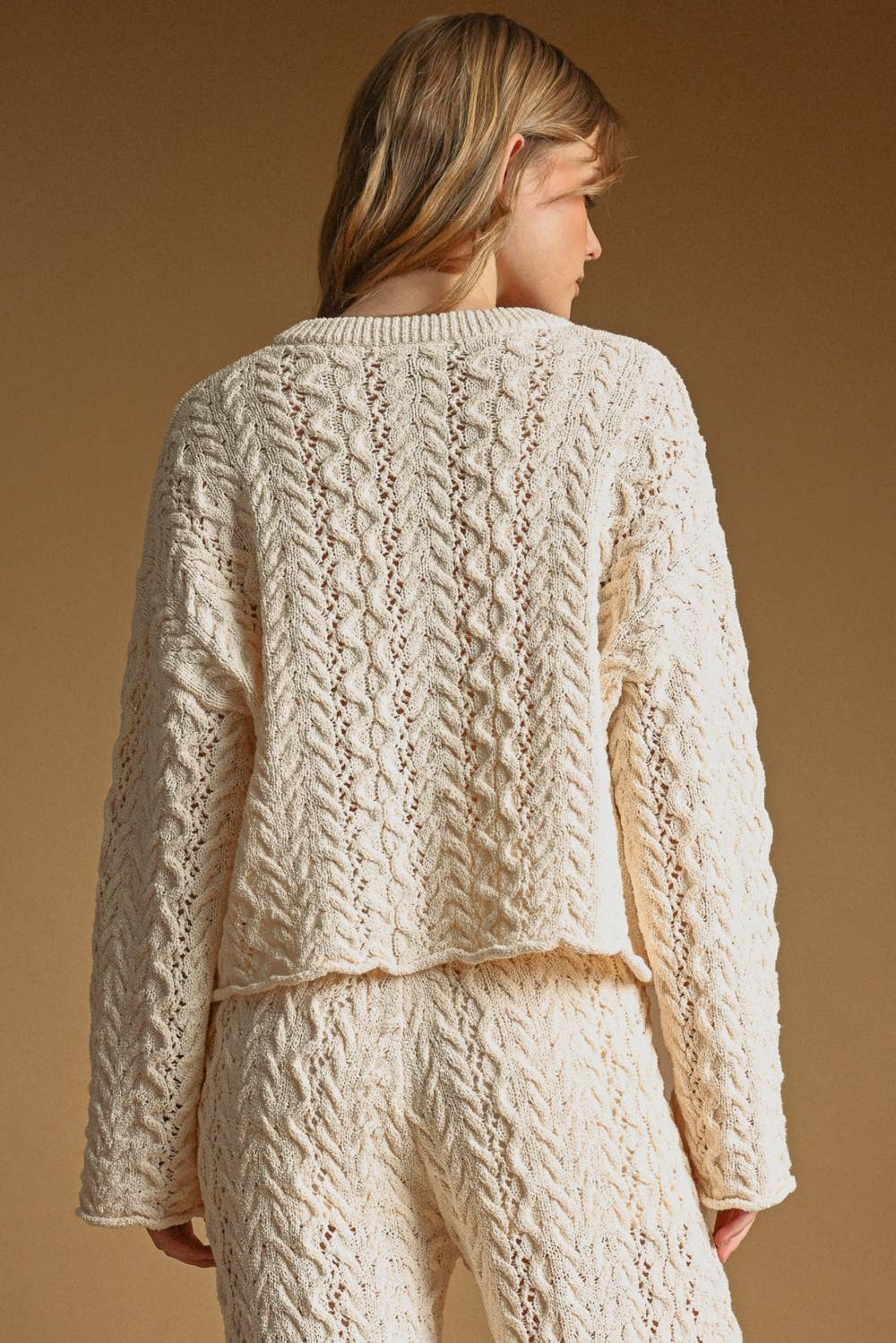 Cable Button Front Sweater