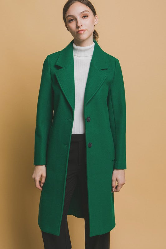Longline Notch Lapel Coat