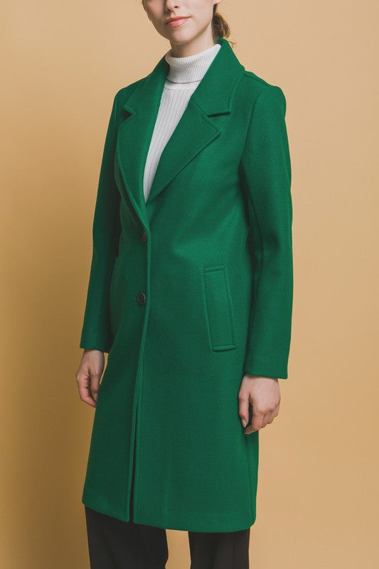 Longline Notch Lapel Coat