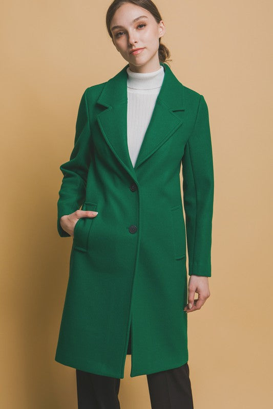 Longline Notch Lapel Coat