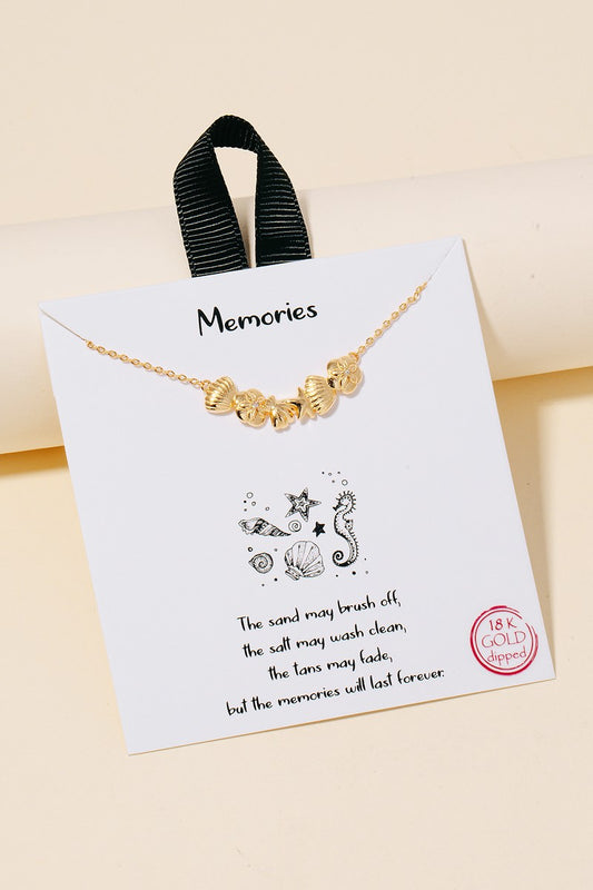 Gold Dipped Seashell Charm Necklace