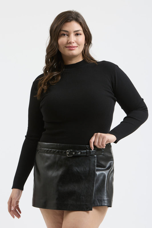 mindy mock neck sweater knit top-curvy