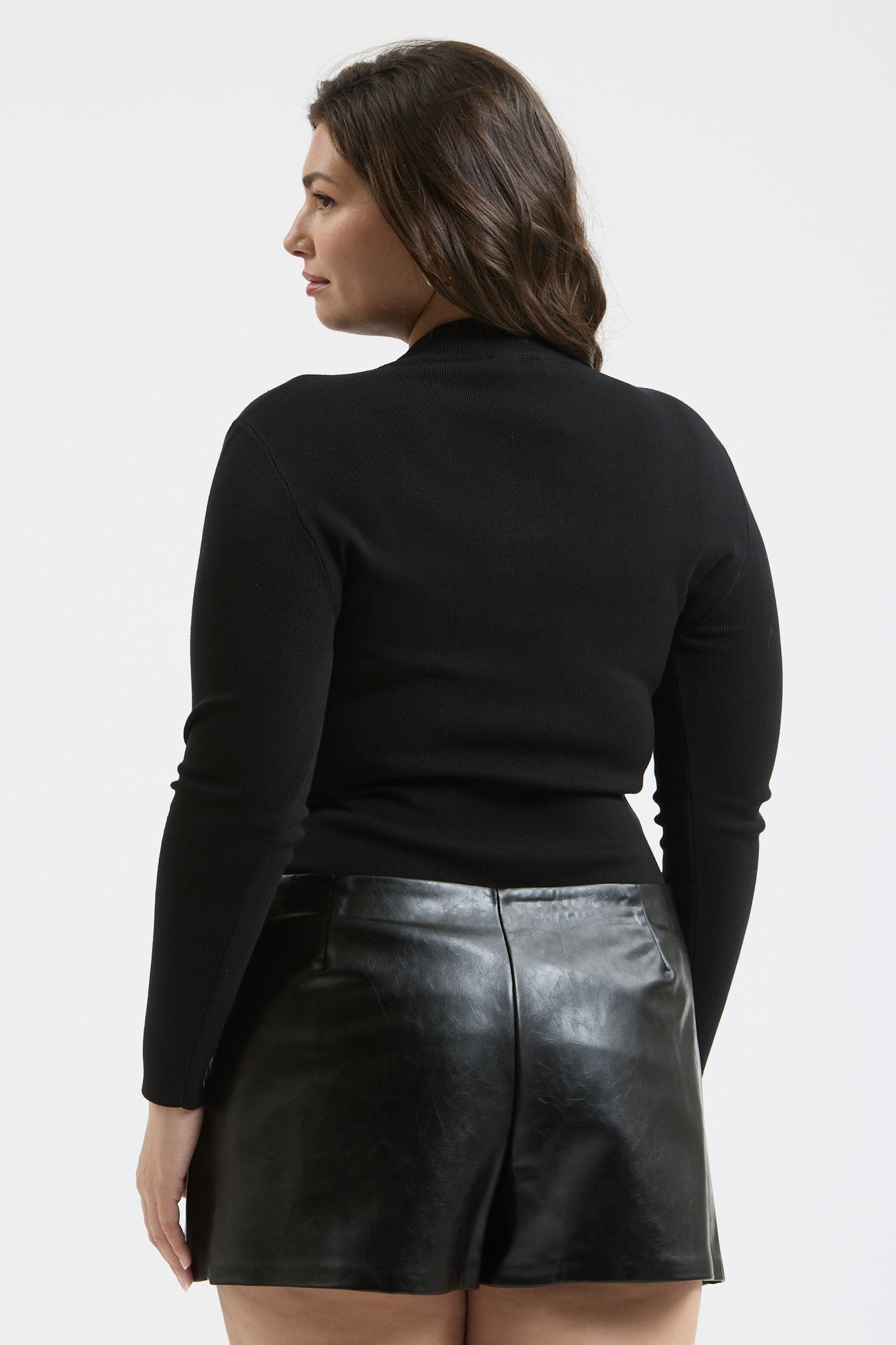 mindy mock neck sweater knit top-curvy