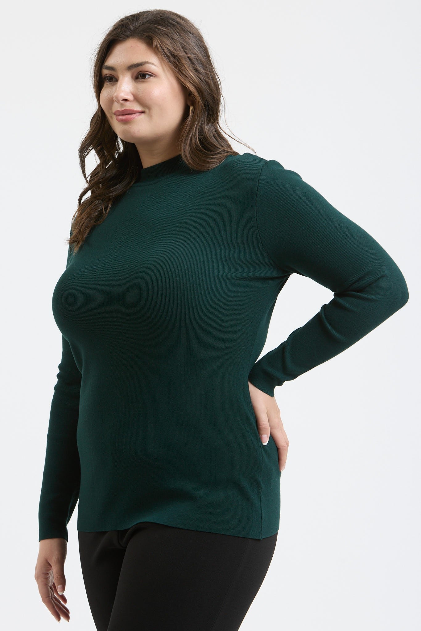 mindy mock neck sweater knit top-curvy