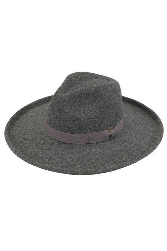Rolled Brim Vegan Felt Hat