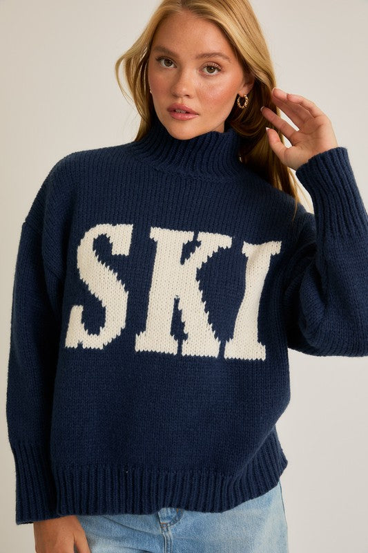 High Neck 'SKI' Sweater