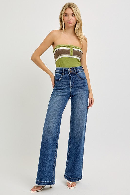TC HR Wide Double Waist Jeans