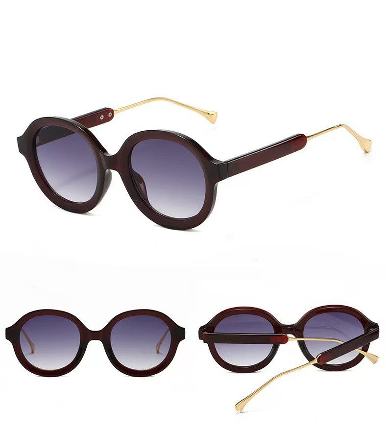 round retro frame sunglasses