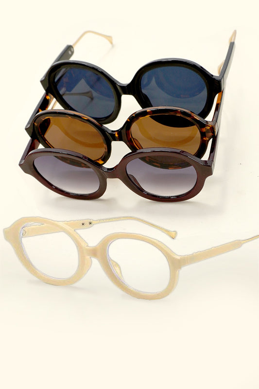 round retro frame sunglasses