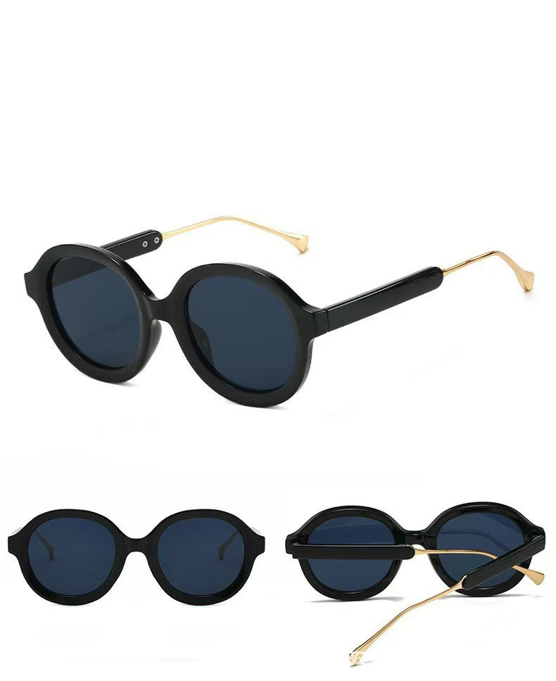 round retro frame sunglasses