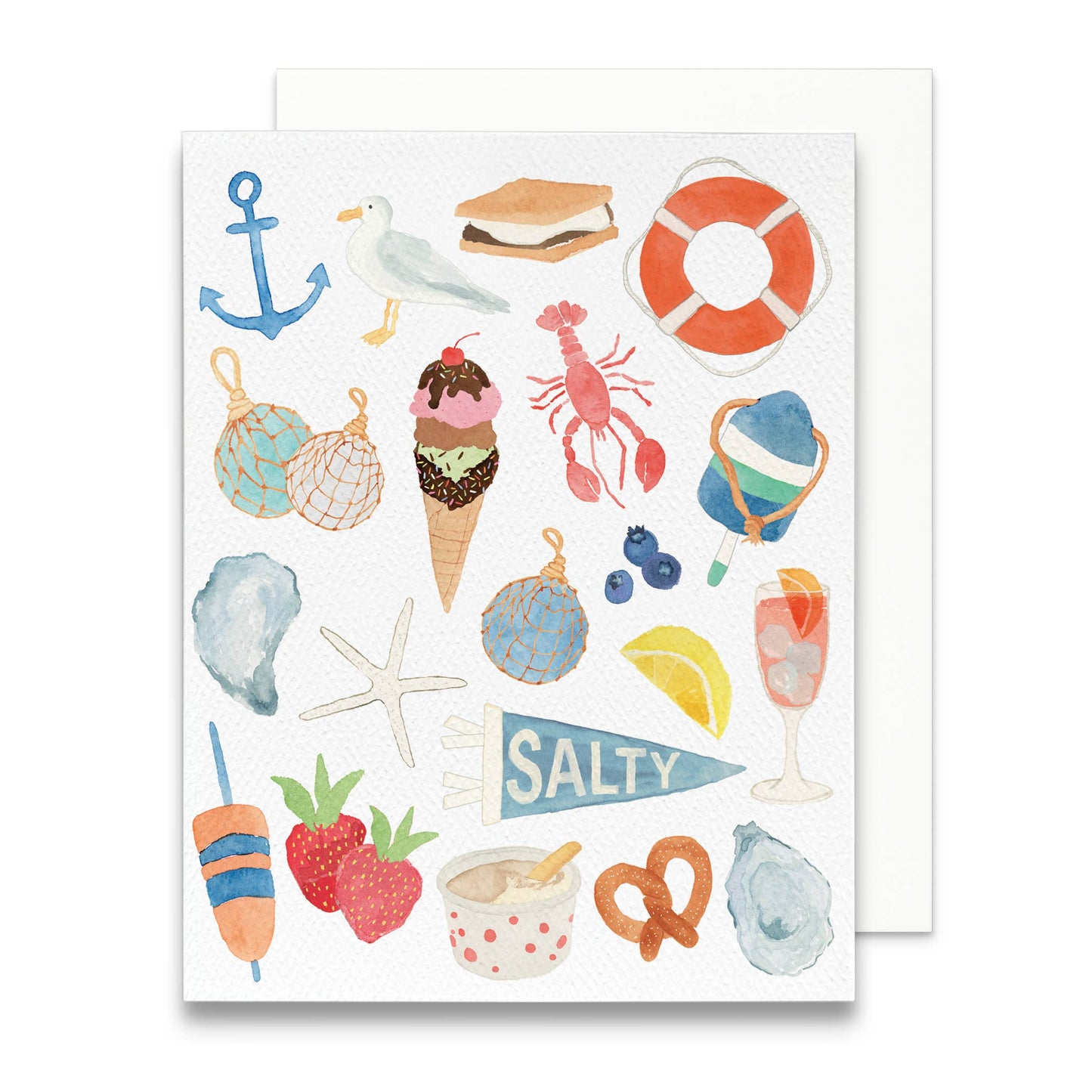 New England Summer Icons Greeting Card | New England Card