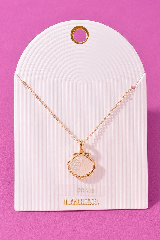 Mother Of Pearl Shell Charm Necklace