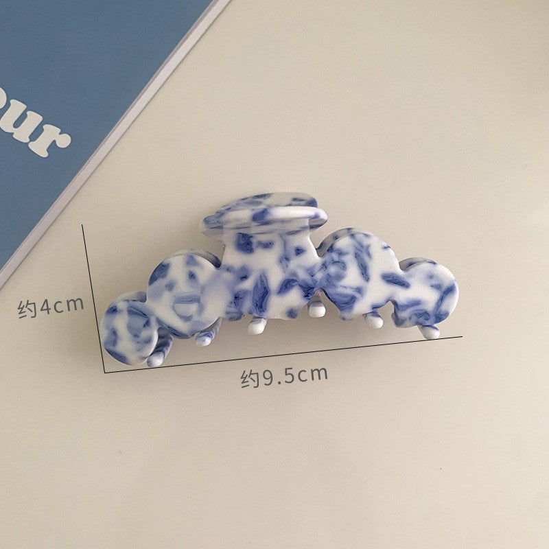 vintage toile pattern claw clip