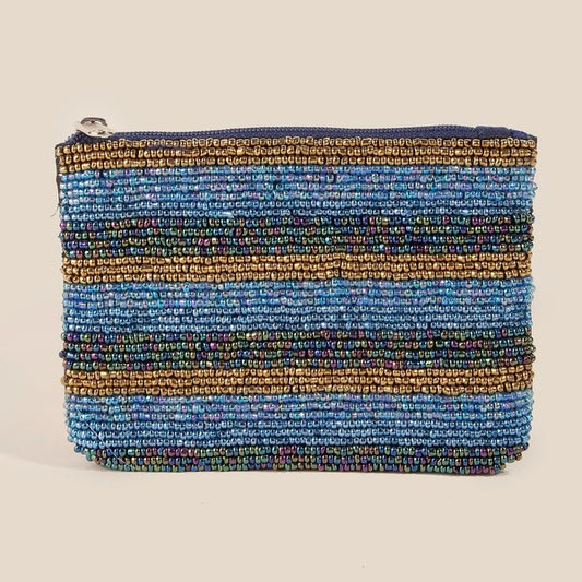 Striped Beaded Coin Purse