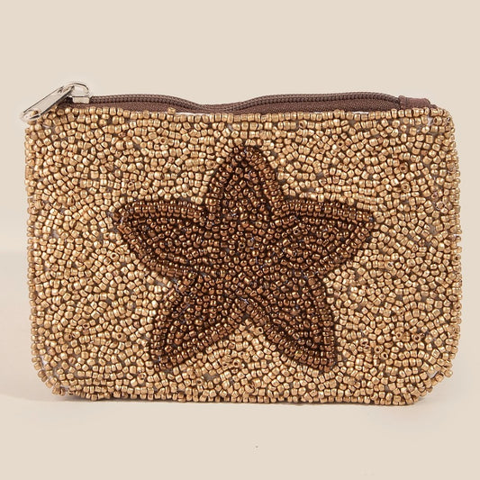 Starfish Beaded Coin Purse