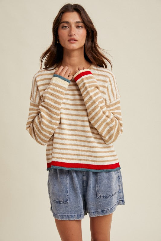 Striped Drop Shoulder Sweater