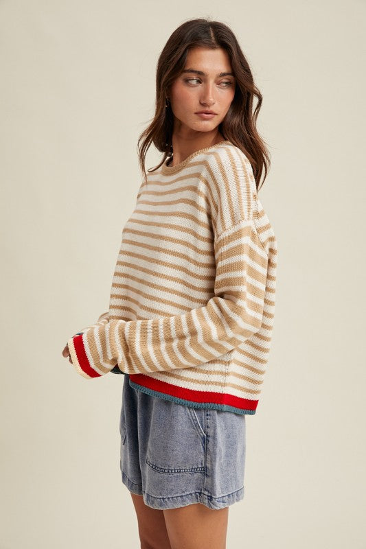 Striped Drop Shoulder Sweater