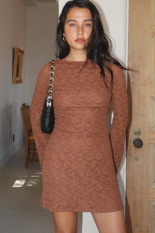 Open Back Lace Mini Dress