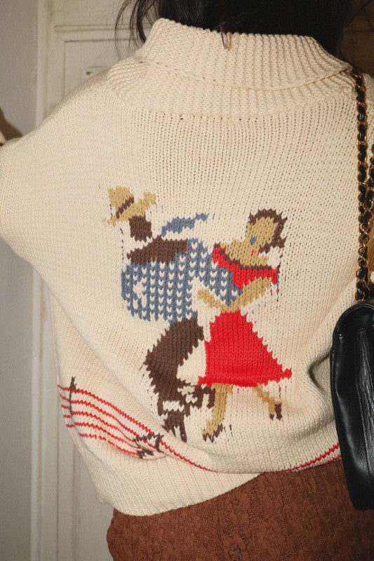 Dancing Couple Zip-up Sweater