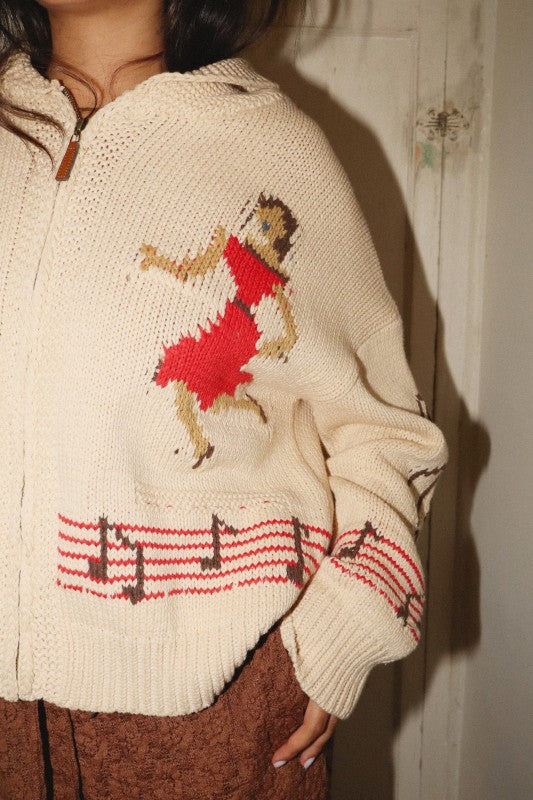 Dancing Couple Zip-up Sweater