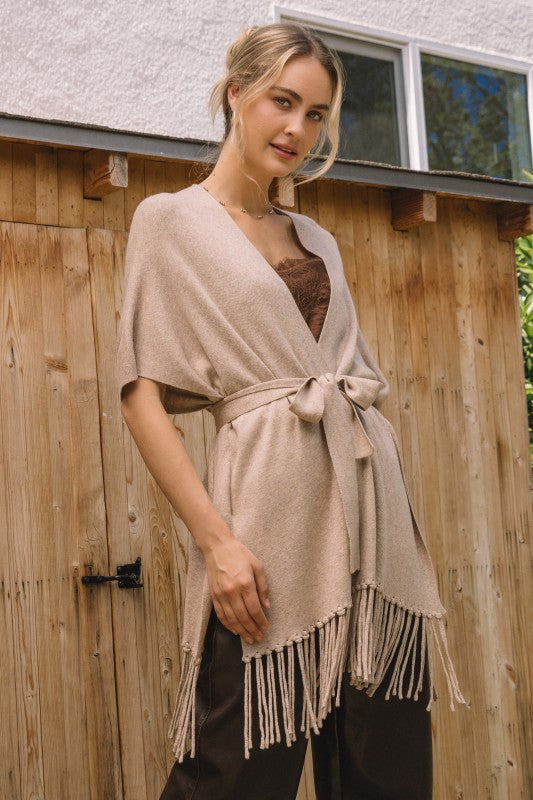 Fringe Tied Cardigan