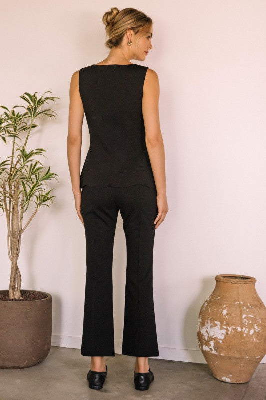 Sleeveless Sweater Knit Peplum Top