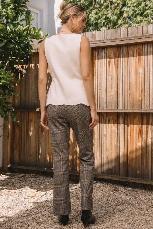 Sleeveless Sweater Knit Peplum Top