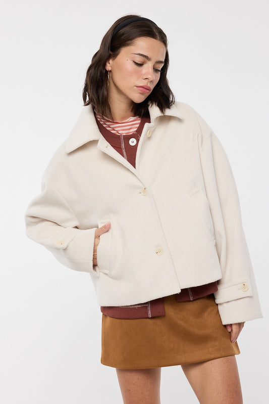 All Brushed Up Button-Up Coat