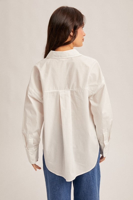 Oversized Button Down Poplin Shirt