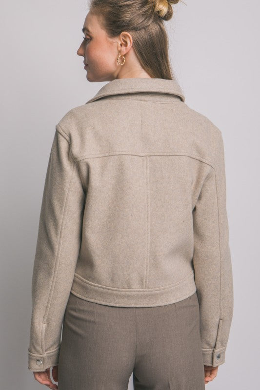 Zip-Up Flat Pocket Jacket