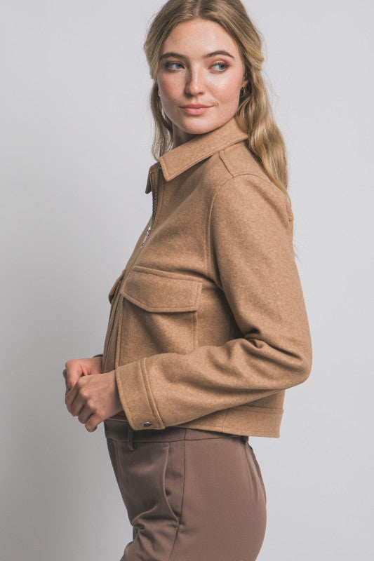 Zip-Up Flat Pocket Jacket