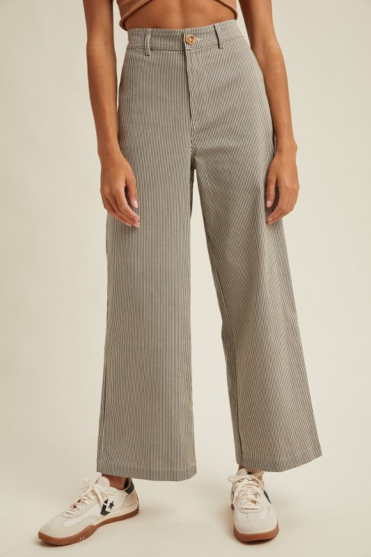 Striped Wide-leg Pants