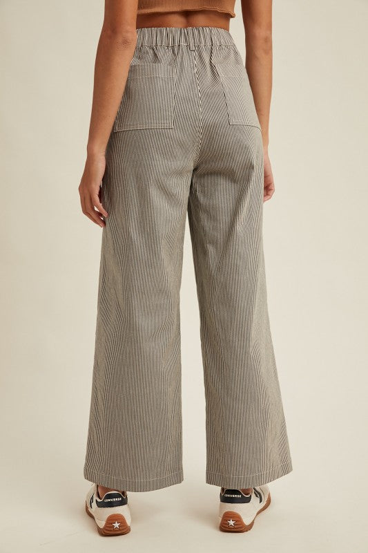 Striped Wide-leg Pants